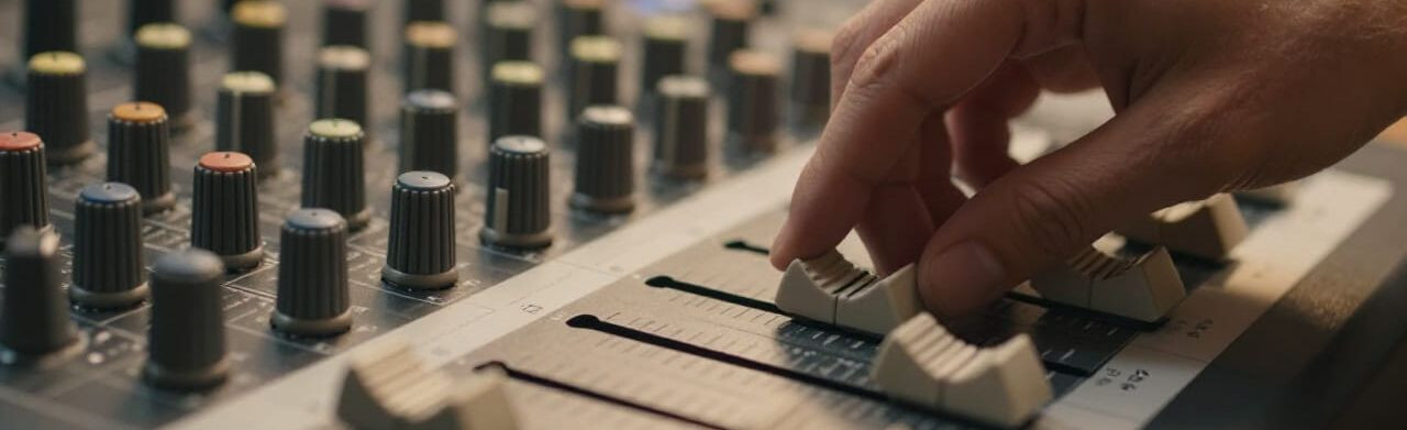 Mischpult mit Hand